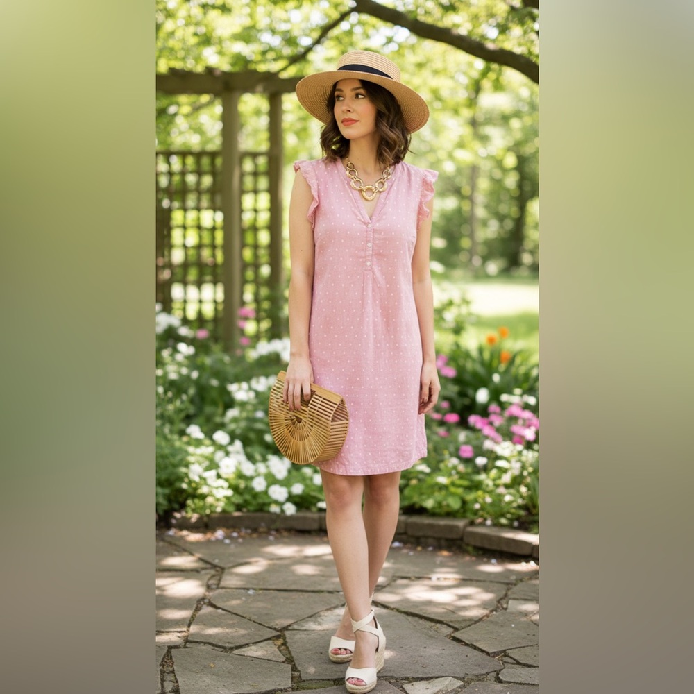 Old Navy | Ruffle Sleeve Striped Polka Dot Dress